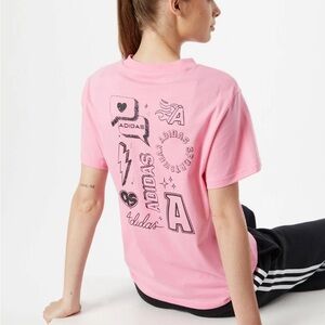 ADIDAS SPORTSWEAR Shirt 'Brand Love Graphic' in Light Pink